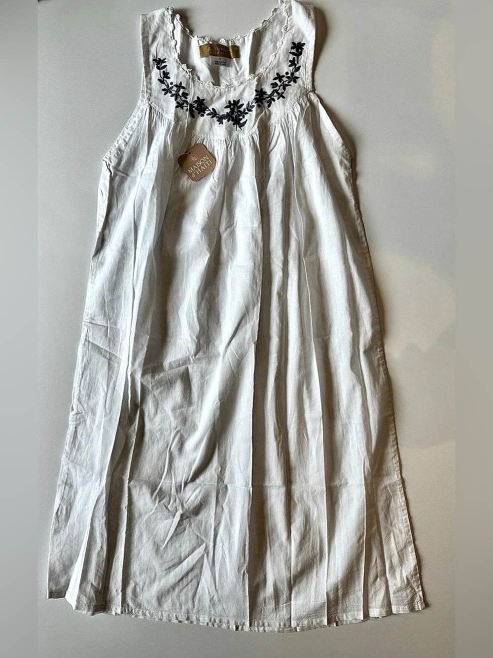 Maison d’Haiti NWT Embroidered Cotton Maxi Dress S